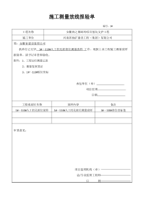 110根人工挖孔桩 综合项目施工测量放线报验单