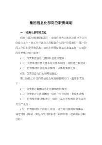 集团信息化部组织架构和岗位职能职责