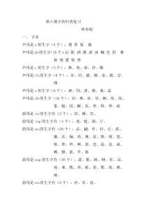 小学语文第六册字的归类复习