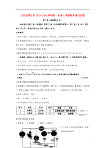 山东省枣庄市2019-2020学年高一化学上学期期末考试试题