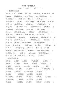 2013年八年级语文下册字词总复习汇总