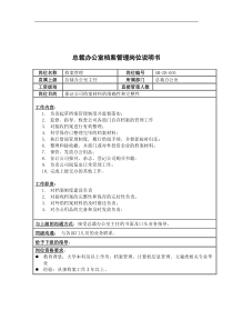 三木集团总裁办公室档案管理岗位说明书