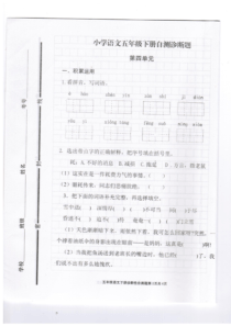 小学五年级语文下册第四单元试题