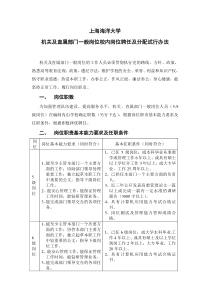 上海海洋大学机关及直属部门一般岗位校内岗位聘任及分配试行办法