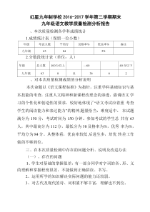 九年级语文质量分析报告