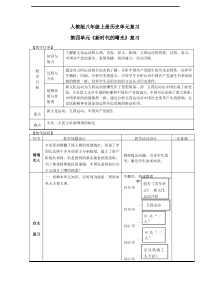 人教版八年级上册历史第四单元复习教案