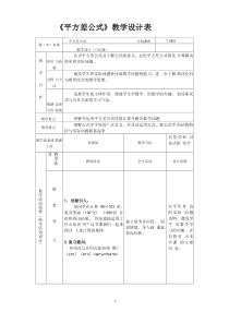 平方差公式 优秀教案