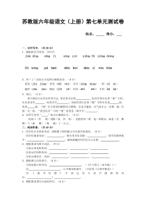 六年级语文上册第七单元测试题