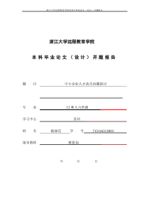 中小企业人才流失问题探讨开题报告