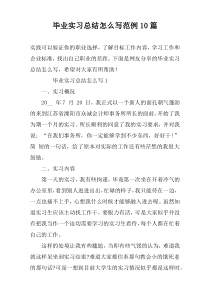 毕业实习总结怎么写范例10篇