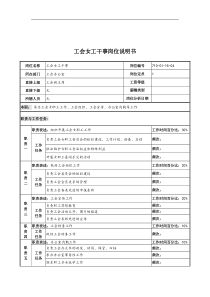 中船重工研究所工会女工干事岗位说明书