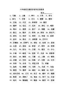 六年级下册多音字练习题