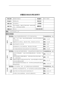 中船重工研究所质量技安处处长岗位说明书