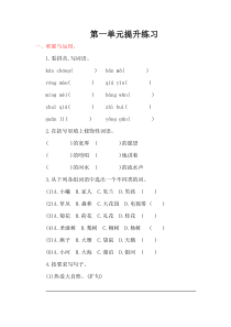 湘教版小学语文四年级上册第一单元提升练习题及答案