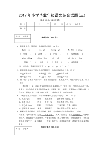 小学毕业年级语文综合试题有答案(三)