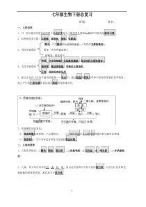 人教版七年级生物下册复习提纲汇总