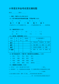 人教版小学语文毕业模拟试题11