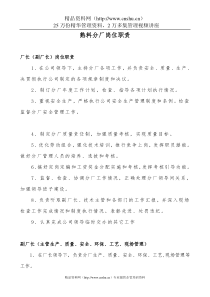 云南XX水泥建材有限公司熟料分厂岗位职责（DOC15页）