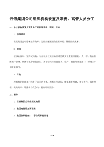 云锦集团公司组织机构设置及职责