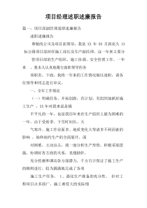 项目经理述职述廉报告doc