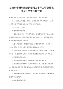 县城市管理和综合执法局上半年工作总结范文及下半年工作计划