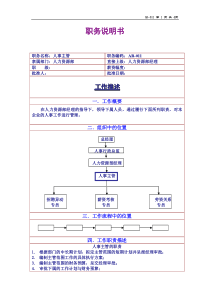 人事主管职务说明书