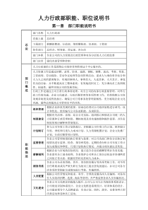 人力行政部职能、职位说明书