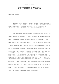 X新任区长到任表态发言