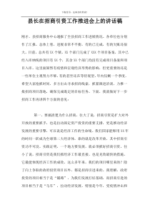 县长在招商引资工作推进会上的讲话稿