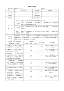 人事专员岗位职务说明书