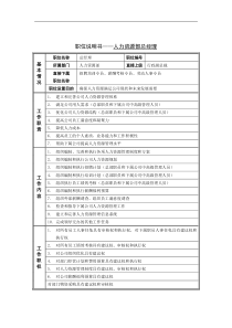 人力资源部总经理岗位说明书