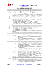 人力资源部经理职务说明书