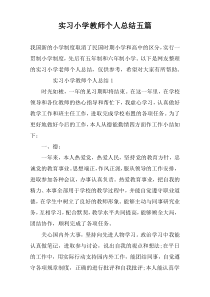 实习小学教师个人总结五篇