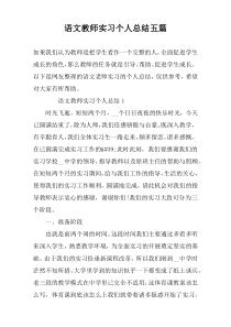 语文教师实习个人总结五篇