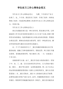 学生实习工作心得体会范文