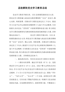 县检察院党史学习教育总结