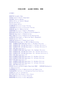 企业部门和职位、职称(中英文对照)(1)