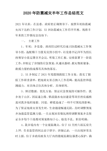 2022年防震减灾半年工作总结范文