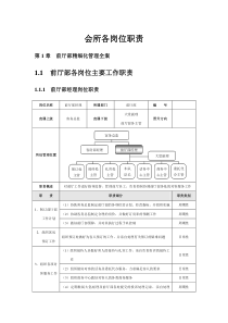 会所各岗位职责