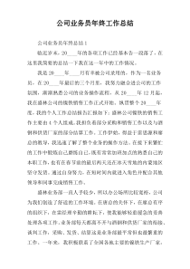 公司业务员年终工作总结