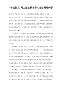 (精选例文)网上继续教育个人总结精选例子