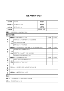 信息网络岗位说明书