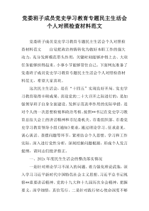 党委班子成员党史学习教育专题民主生活会个人对照检查材料范文