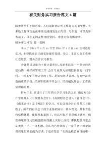 有关财务实习报告范文4篇