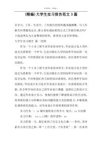 (精编)大学生实习报告范文3篇