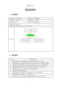 元件技术部长的岗位说明书