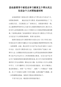 县处级领导干部党史学习教育五个带头民主生活会个人对照检查材料