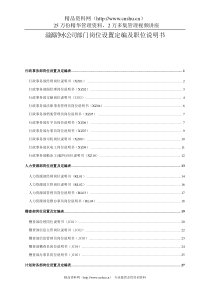 公司部门岗位设置定编及职位说明书大全