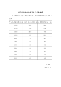 关于机关岗位津贴发放方式的说明