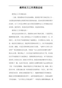 教师实习工作周报总结